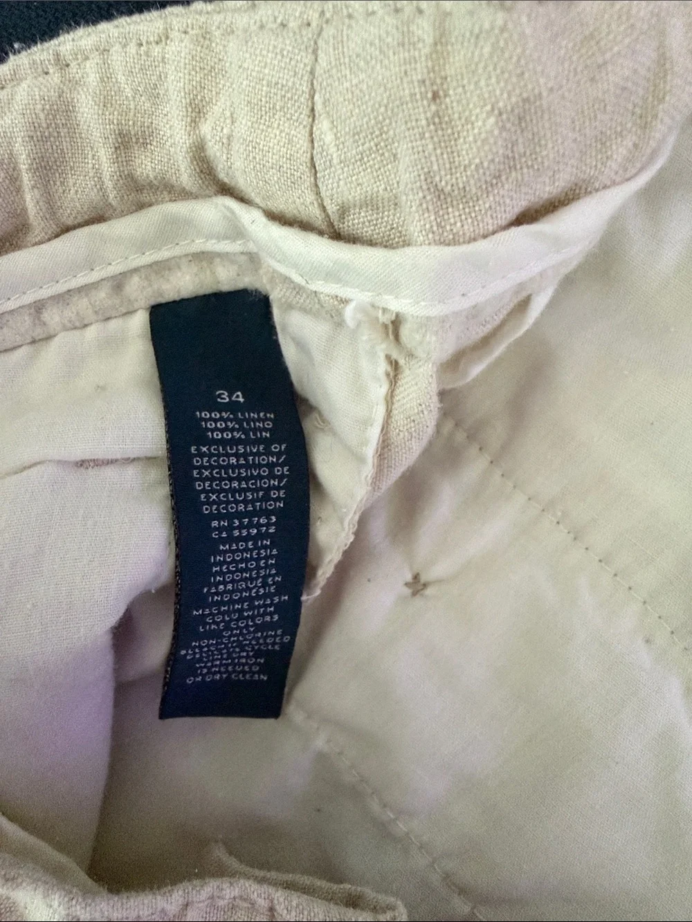Men's Perry Ellis Linen Drawstring Pants 34x32